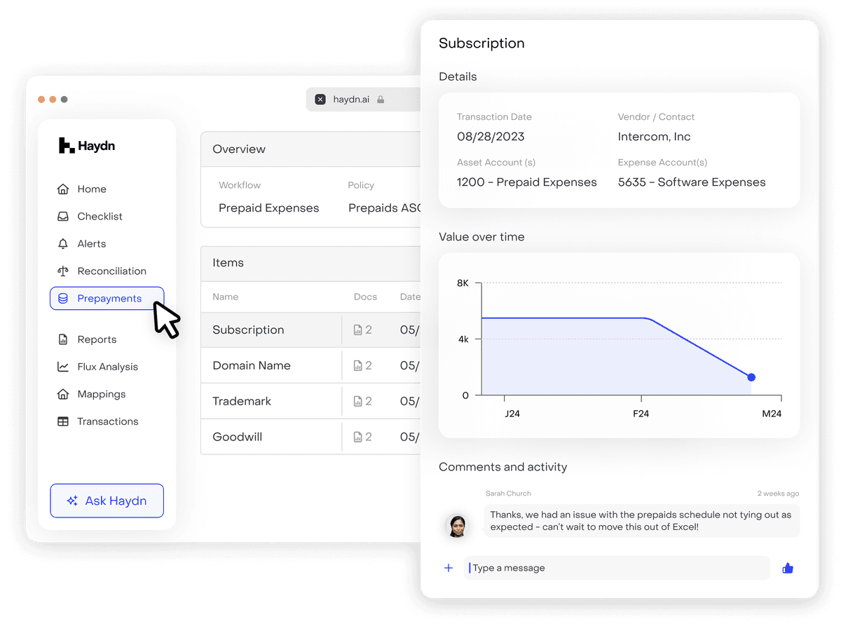 Manage accruals and prepayments with precision